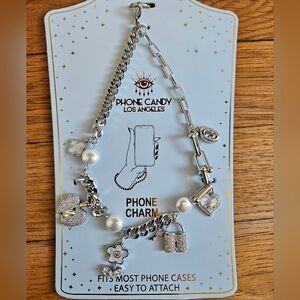 Eye Candy Phone Silver Charm Bracelet